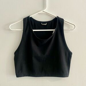 Oiselle Women's Cropped Black Tank Top, size 6